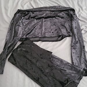 Velvet crop top set- never worn